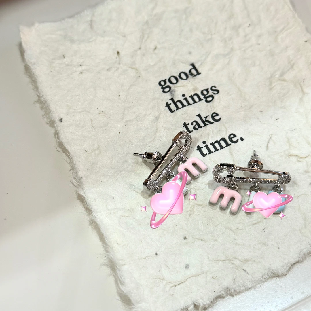 铜合金锆石耳饰 HRY0-铜合金别针min珐琅锆石耳钉HRY0-1369