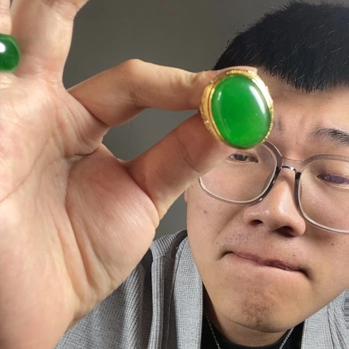 未镶嵌戒指翡翠高端时尚大鸽子蛋戒指