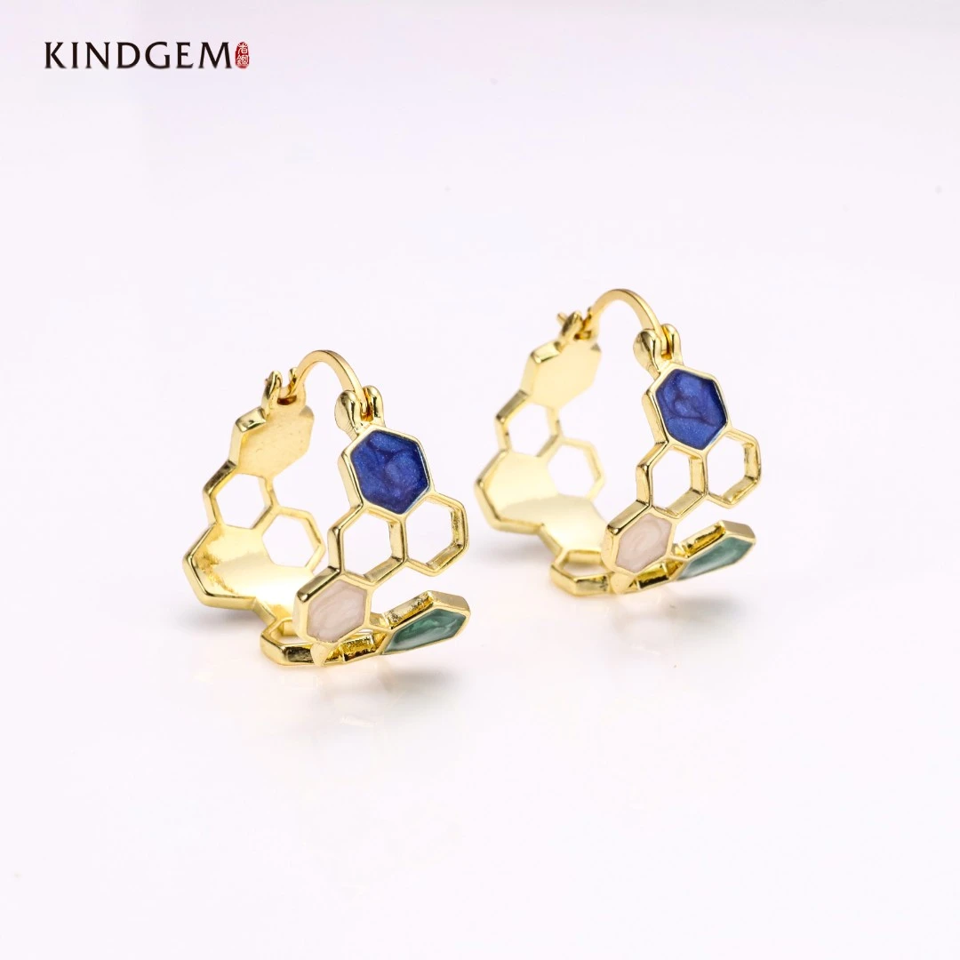 铜合金合成锆石耳饰 BD48XZPC-23018轻奢气质简约款百搭精致耳环