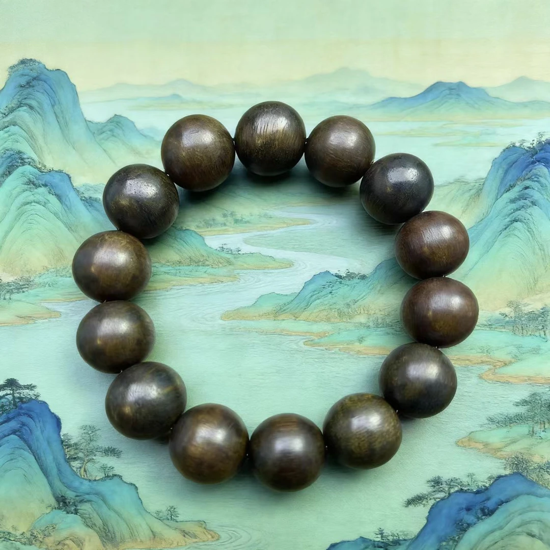 【楚楚文玩】25mm文玩沉香木串手链460