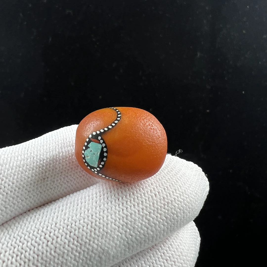 Y6063天然原矿蜜蜡 老蜡枣珠17x20.4mm 4.3克抖音基地质检发货