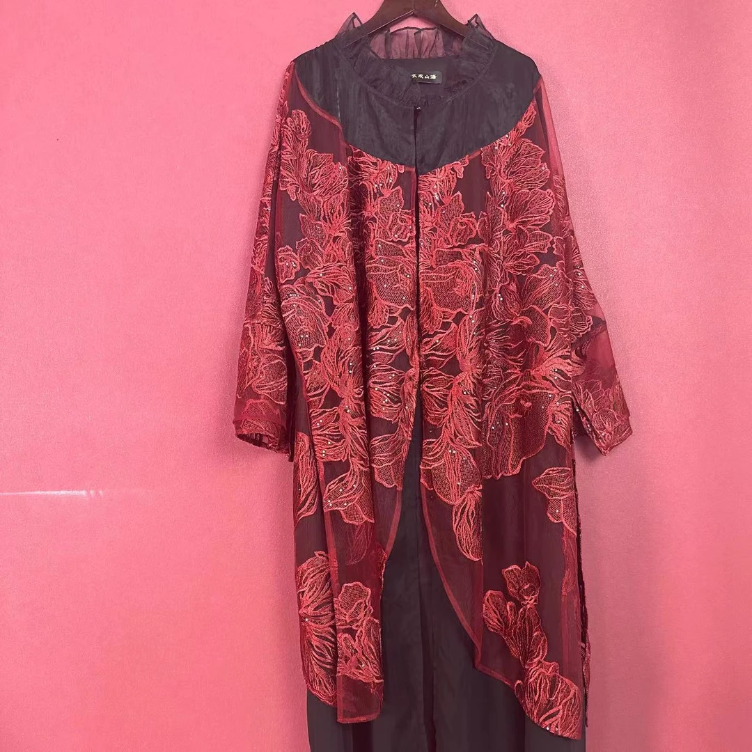 【大海轻奢】W1544-1新款镂空刺绣提花百搭设计师款时尚连衣裙