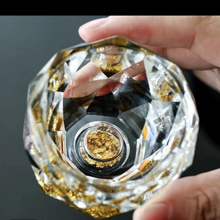 水晶杯金箔茶杯个人主人杯b33