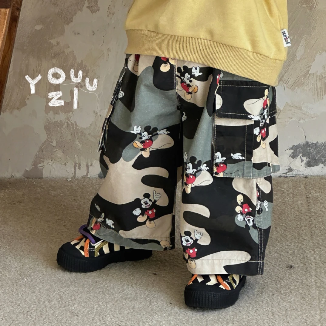 右子·2026年春款 YZ16118 米奇涂鸦裤