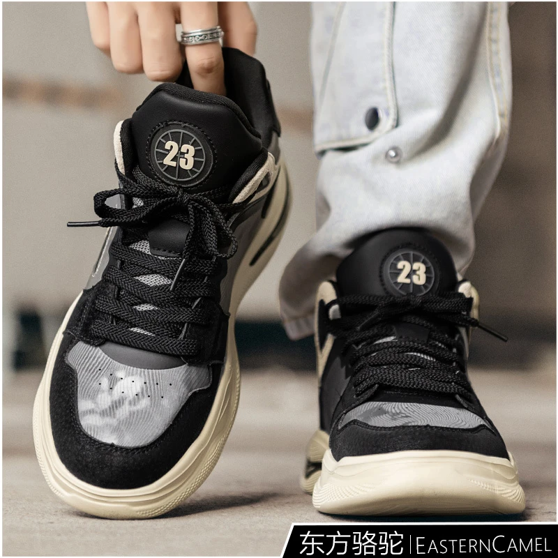 东方骆驼高帮男鞋2025秋冬款运动休闲板鞋篮球初中学生青少年球鞋