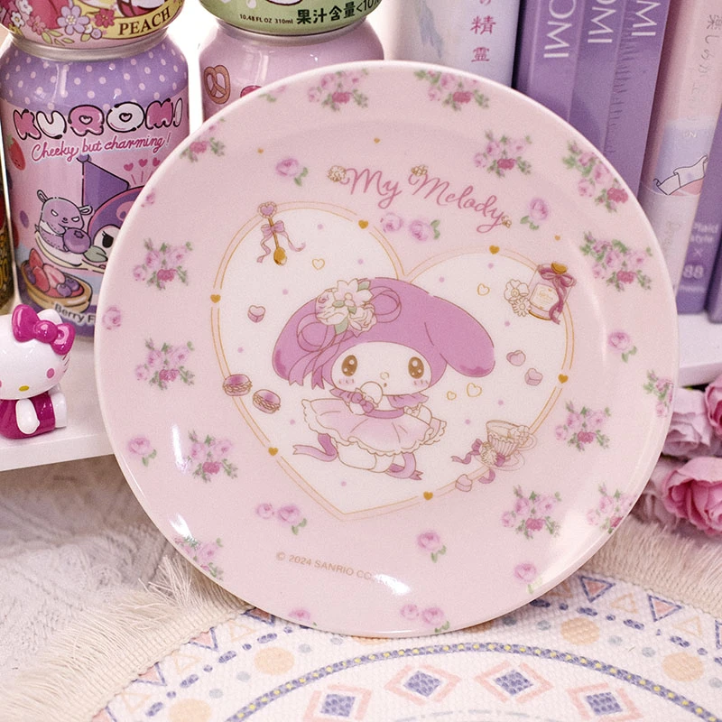 卡通美乐蒂陶瓷盘可爱印花餐盘家用甜品盘餐具微瑕