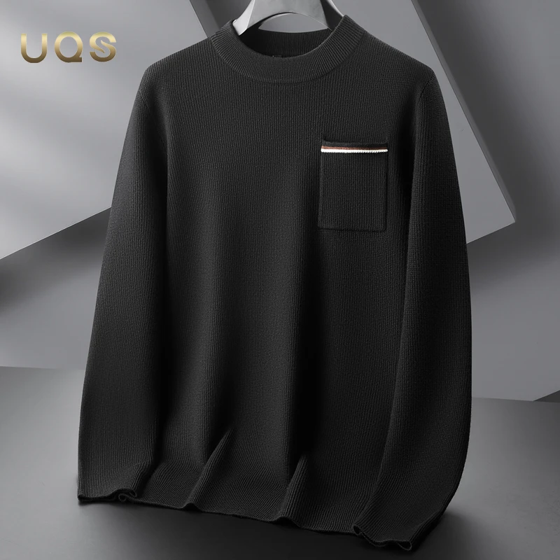 圆领针织长袖毛男士毛衣秋季上新休闲百搭时尚口袋设计亲肤舒适款