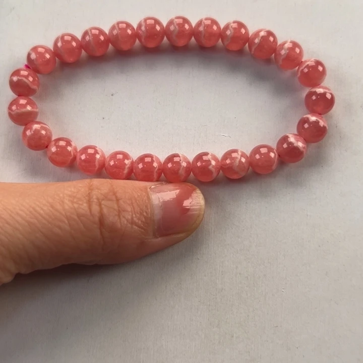 菱锰矿（红纹石）手串未镶嵌P****?