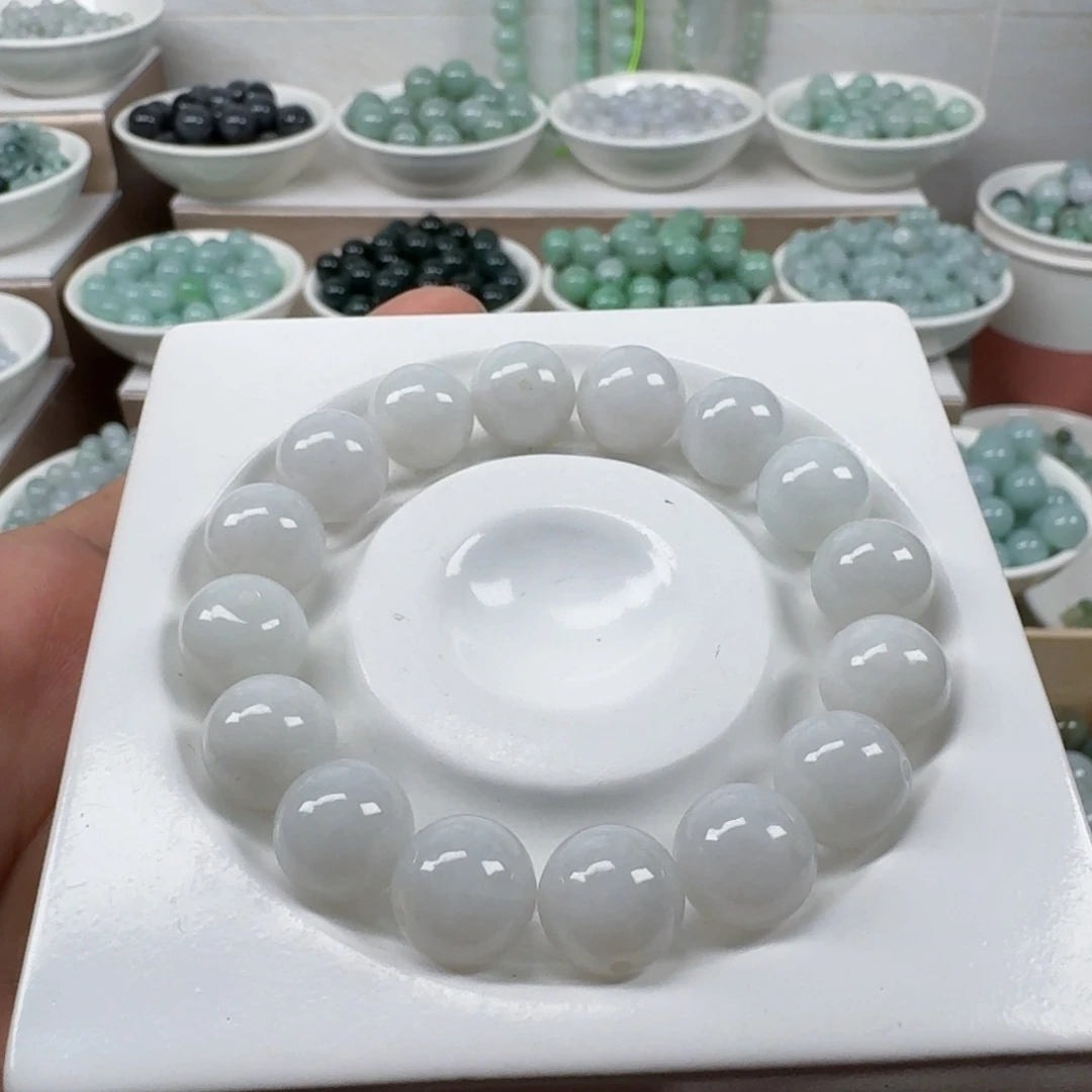 翡翠未镶嵌手链缅甸翡翠A货卡12mm