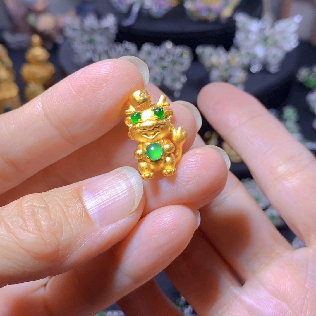 翡翠银S925镶嵌颈饰天然翡翠