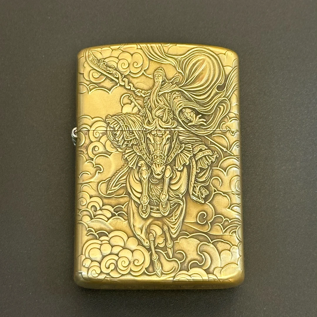 ZORRO 烈焰打火机工作室出品五虎上将关羽，精工浮雕打火机