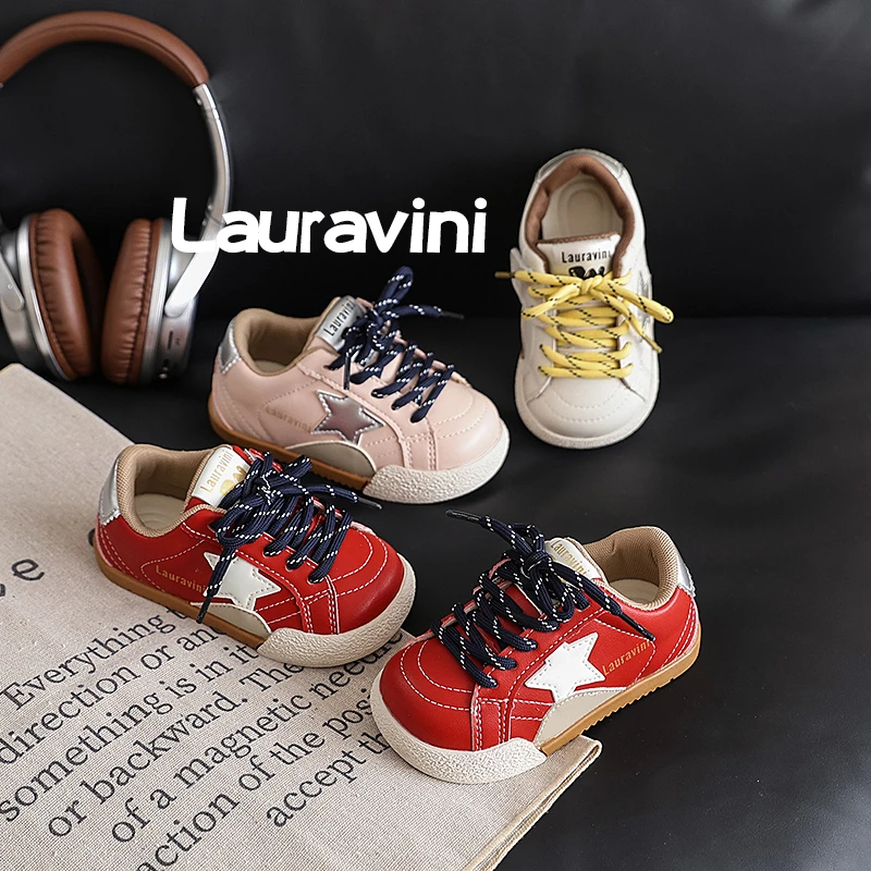 复古儿童休闲星星低帮板鞋女童运动鞋2025秋季新款个性男童小白鞋