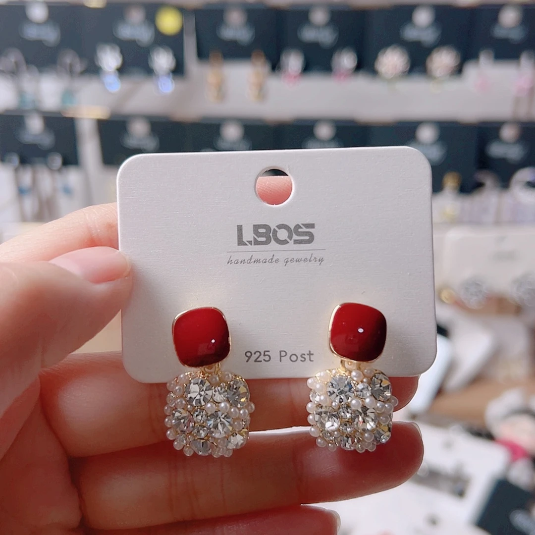 琉璃纯铜合金耳环的