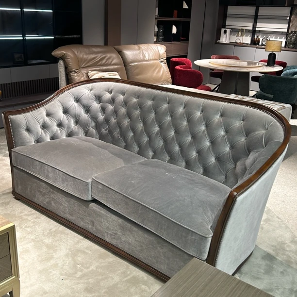 【春哥严选】清样微瑕-RF- 实木布艺沙发（2045*965*950）