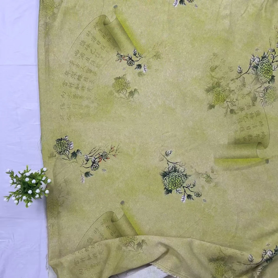 【汉锦】新品夏季纯天然材质堪比真丝花型草木染汉锦布料丝绸凉爽