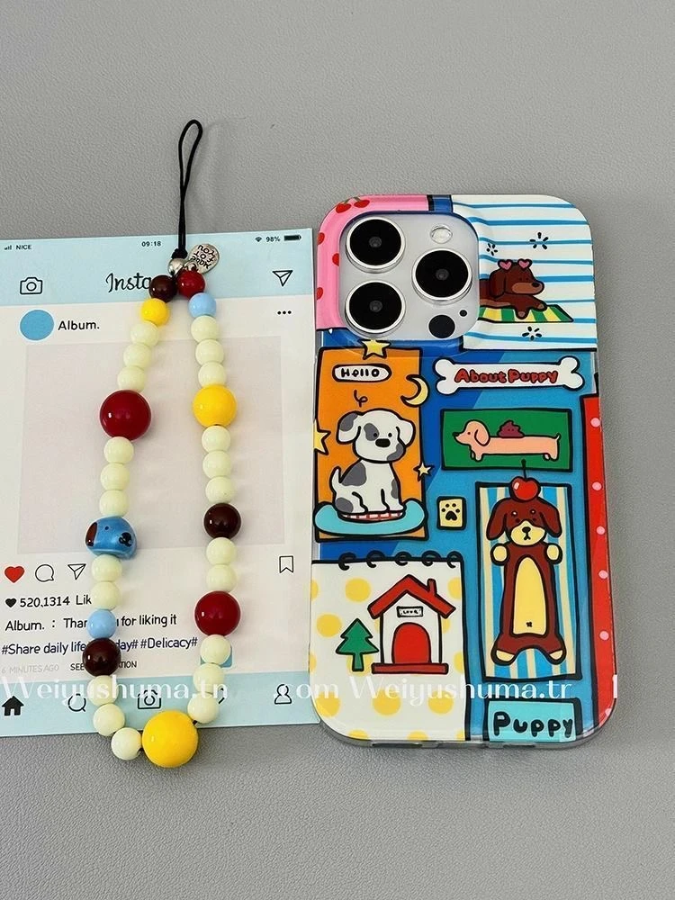 拼块狗狗适用iphone16pro手机壳12苹果13/14/15小米vivo华为oppo