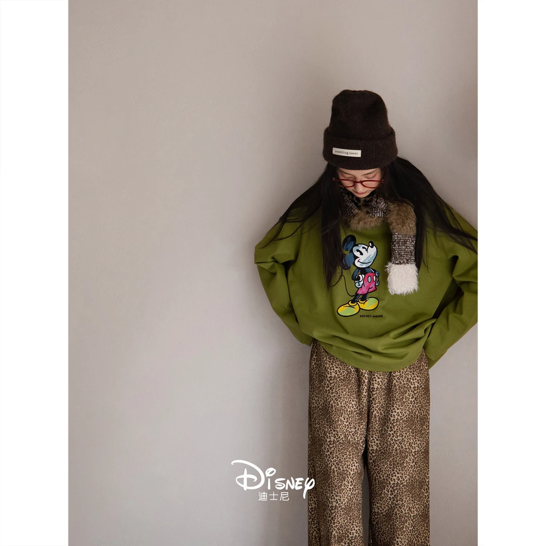 迪士尼米奇睡衣女春秋季新款柔软棉长袖家居服时尚多巴胺少女套装