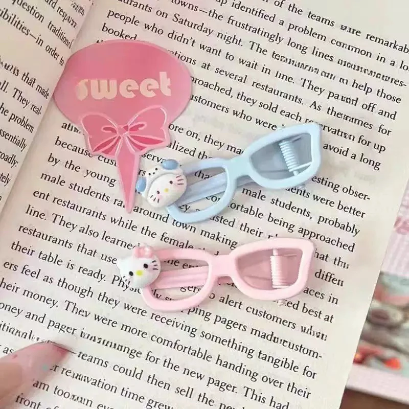 春夏新款眼镜发夹夹子发饰少女发卡可爱KT刘海问号夹边夹发卡发饰