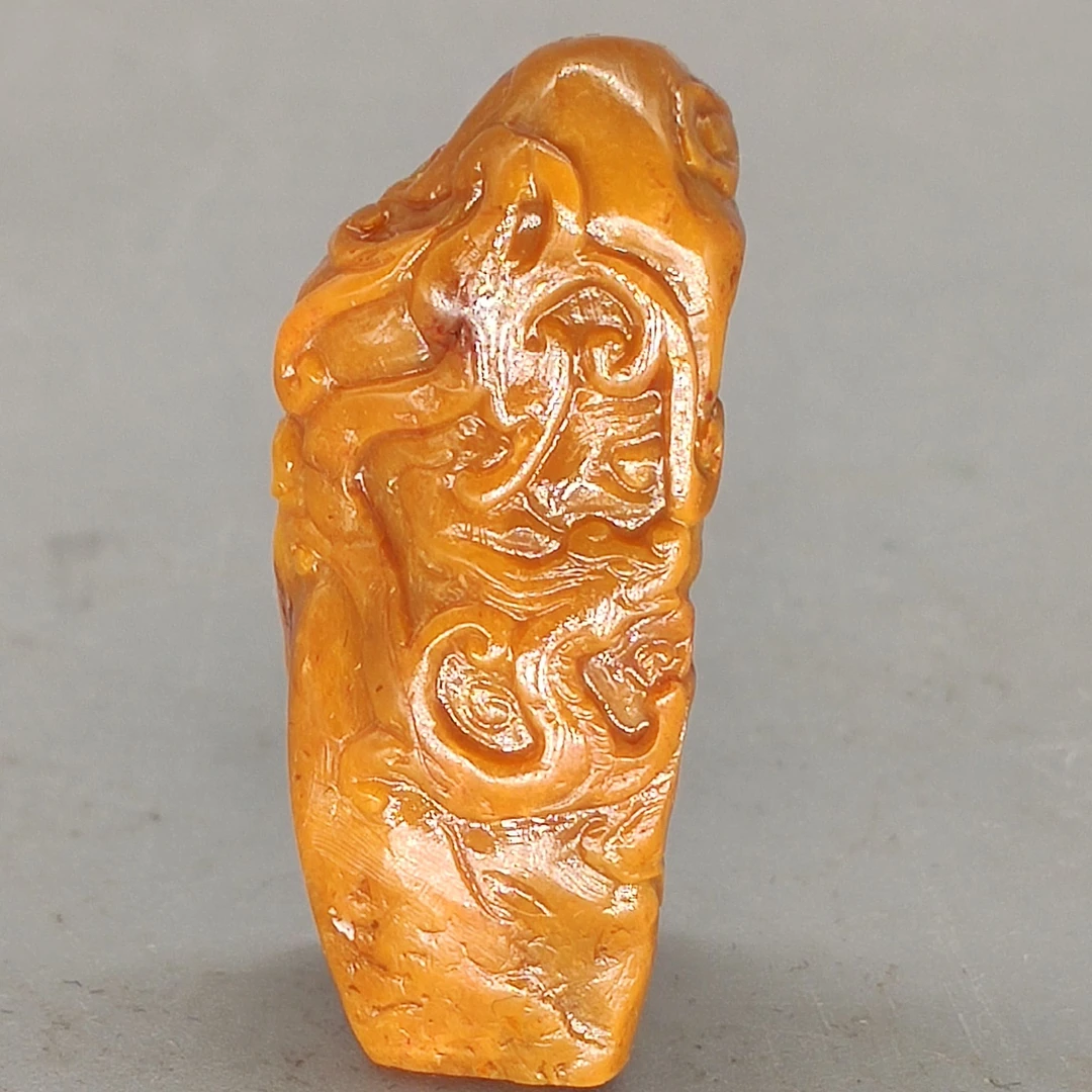 国石/寿山田黄石螭虎章料/田黄石/ST1909