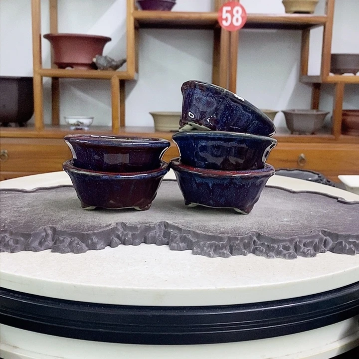 紫砂花盆瑕疵走形火裂4-9.5。。