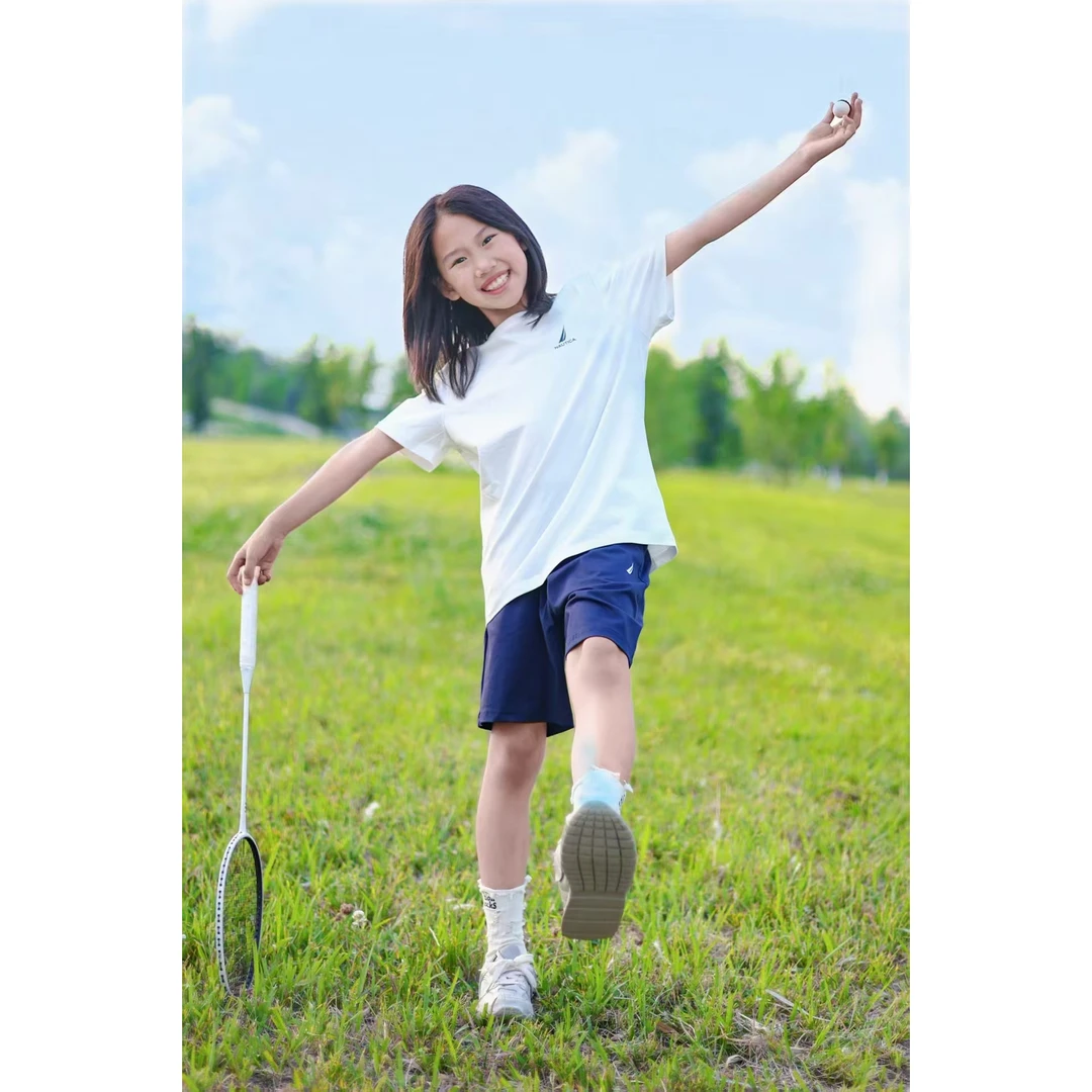 nautica/诺帝卡童装 [冰瓷棉]夏季短袖T恤短裤套装