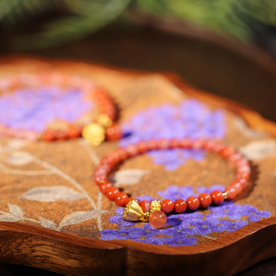 【汪氏精品】活动限定 南红火焰纹意境手串 ZJNH 80516 G002