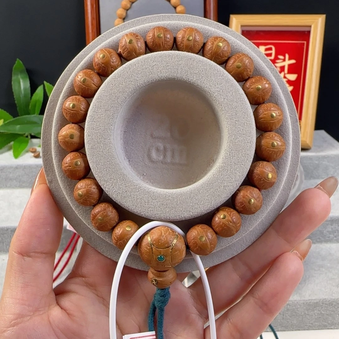 凤眼菩提手串11.5左右铜钉镶嵌手串