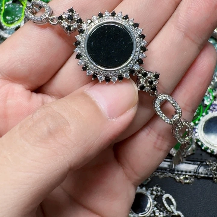 翡翠未镶嵌项圈天然A货翡翠放漏