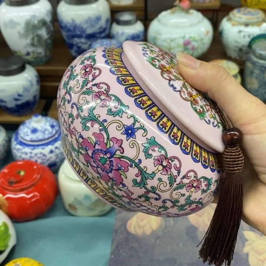 瓷片茶叶罐密封罐储物罐