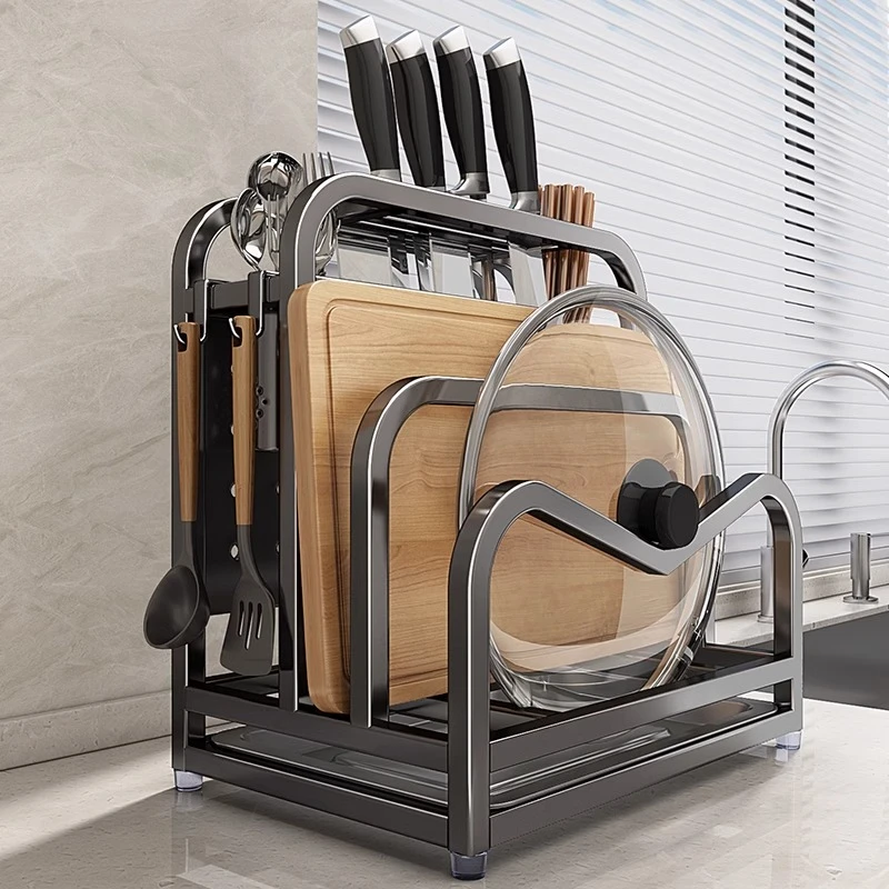 优勤不锈钢刀架置物架厨房2024新款砧菜板具多功能一体放置收纳架