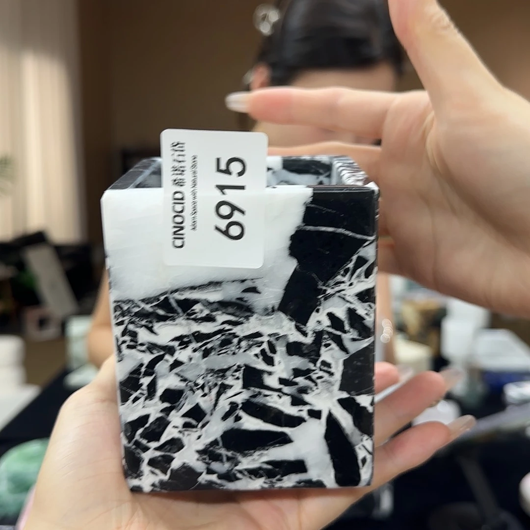石材宝格丽黑空杯6915