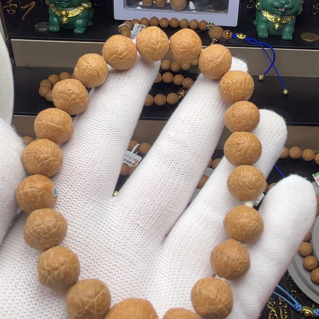 凤眼菩提手串菩提尺寸12.7-12.9松石镶嵌