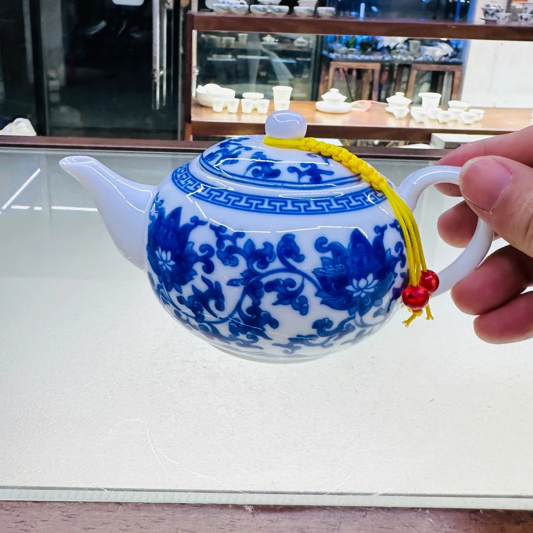 闪购商品@言泥言泥言泥青花壶