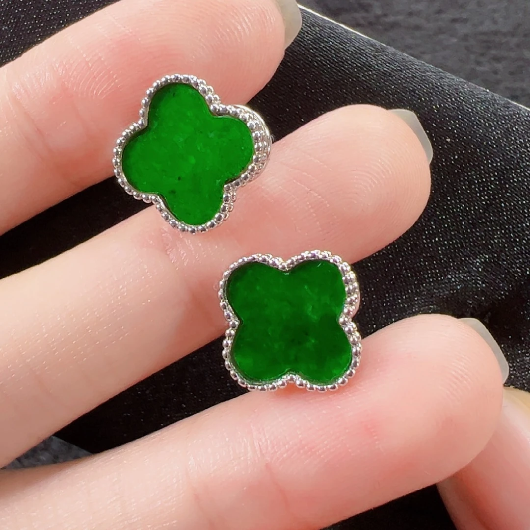 翡翠银S925镶嵌耳饰签收后24小时鉴赏期