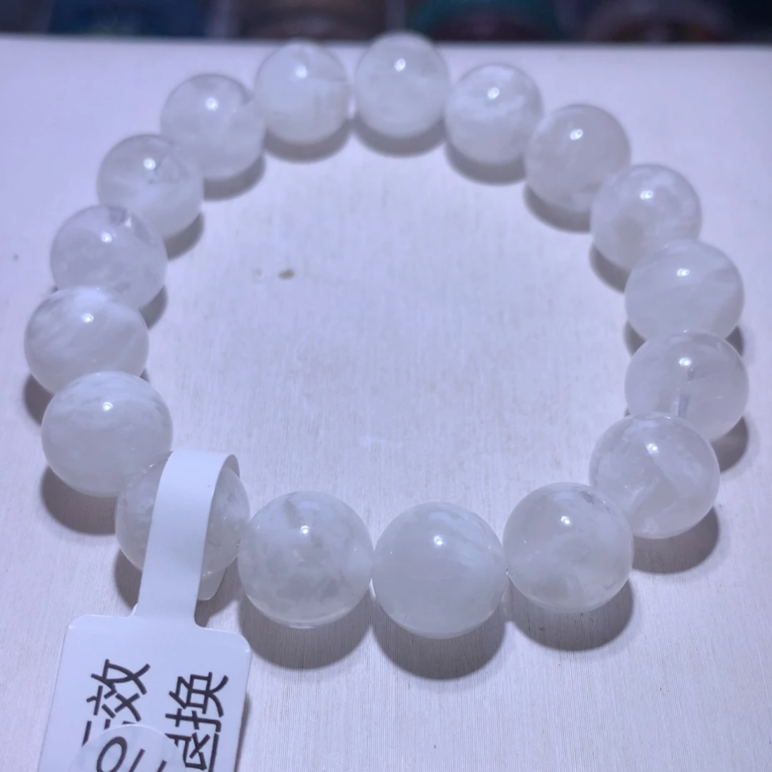 水晶手串银S925镶嵌雪花幽灵12.4m