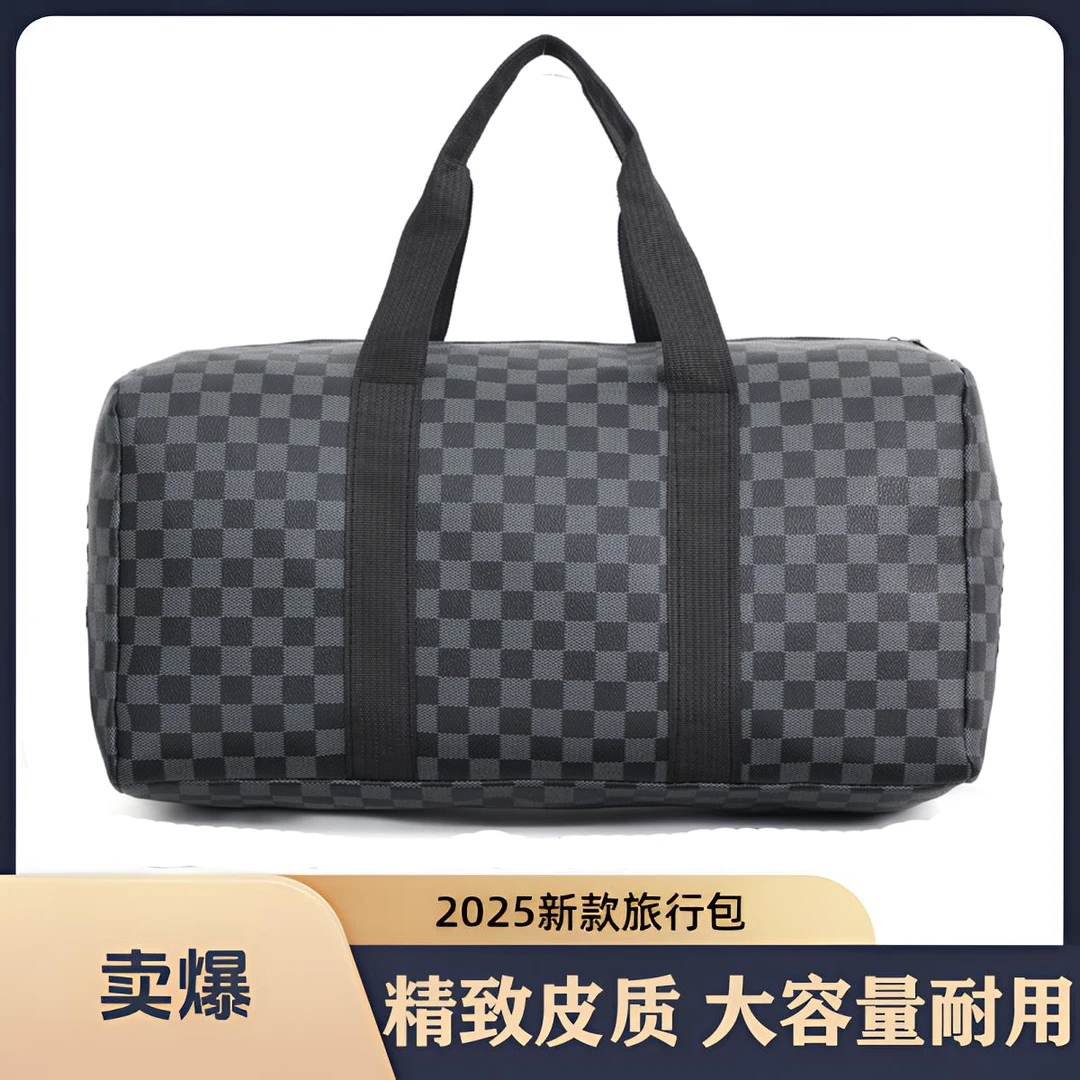 505方格新款旅行包健身背包行李袋男女防水手提大容量短途运动1