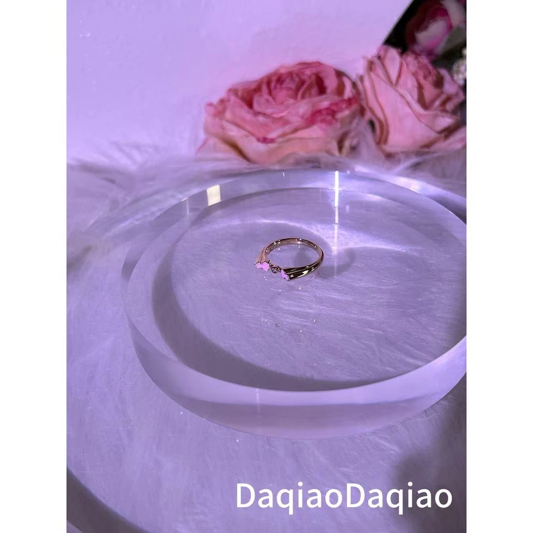 铜合金合成锆石戒指 粉色葫芦戒指失序混搭风 00W147