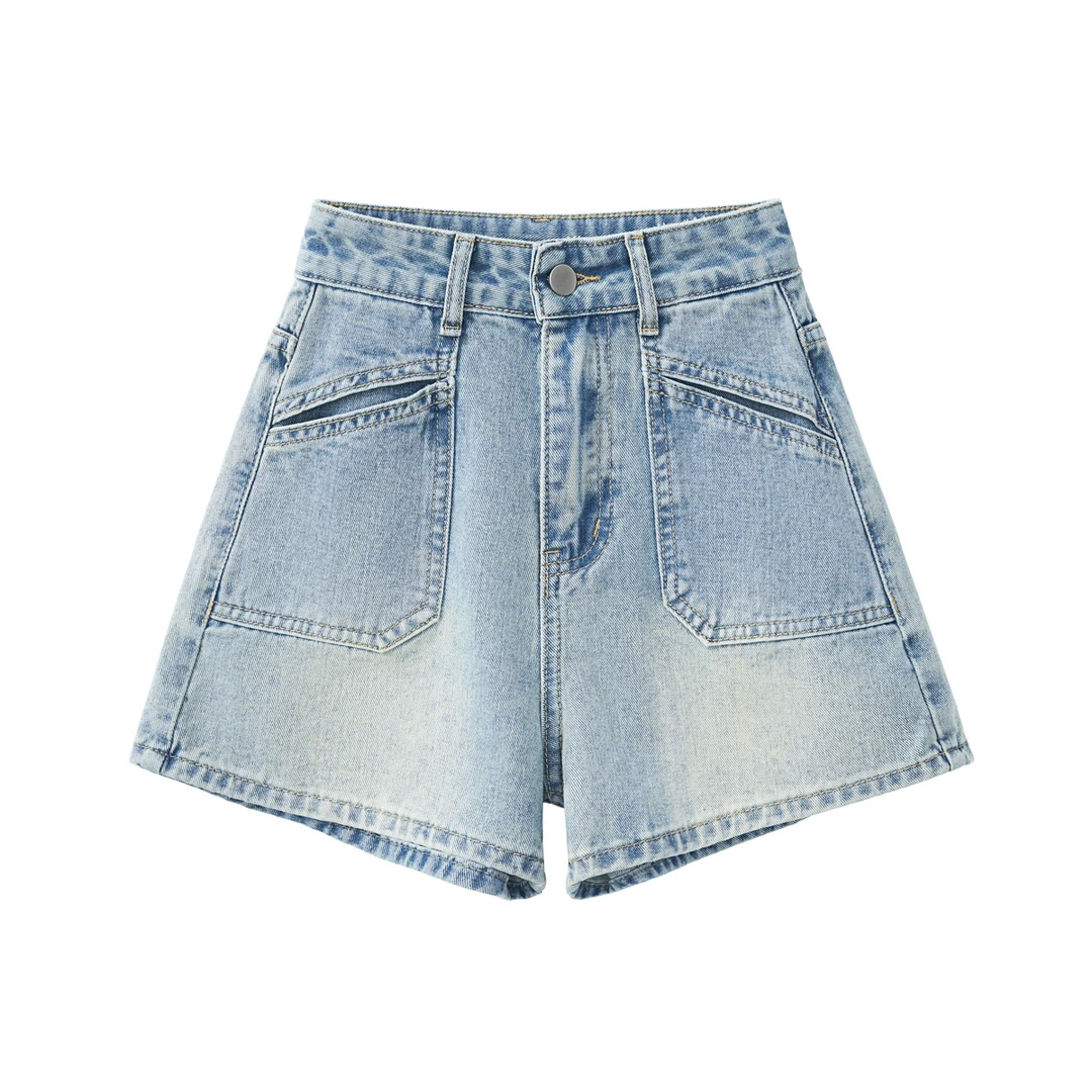 D&Q STUDIO牛仔短裤女士夏季薄款宽松显瘦阔腿a字型热裤休闲1669