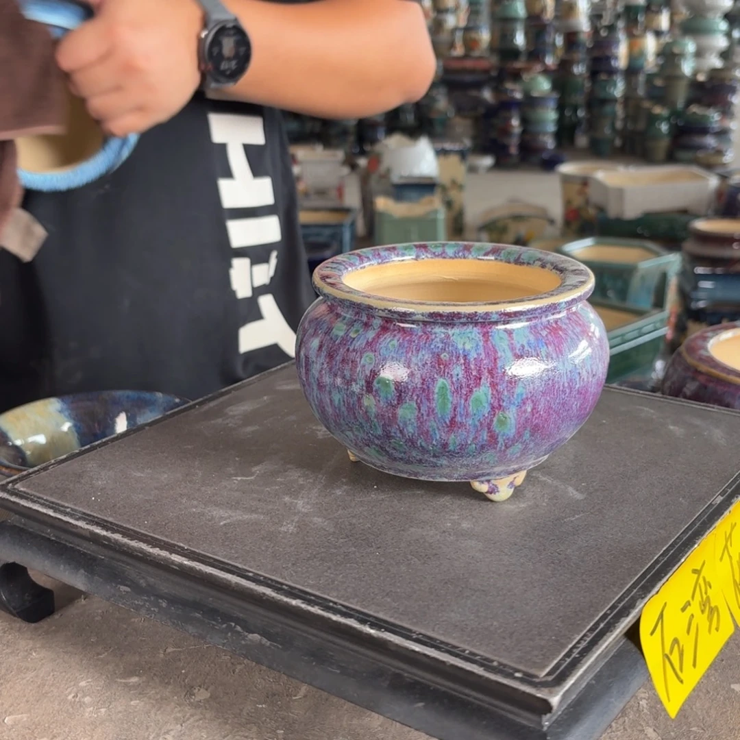 。一风堂石湾花盆 小针眼内10*8