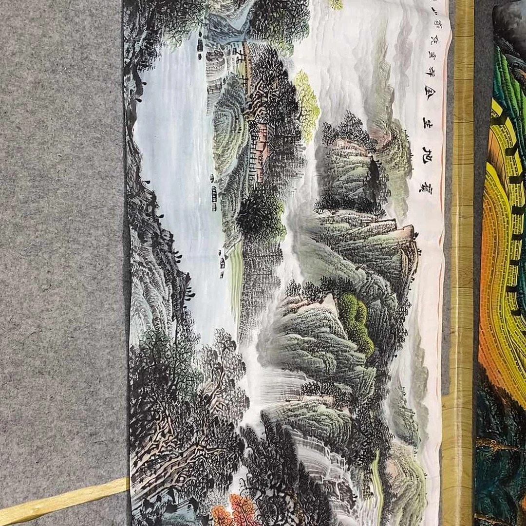 虚***️横款宝地生金小八尺画