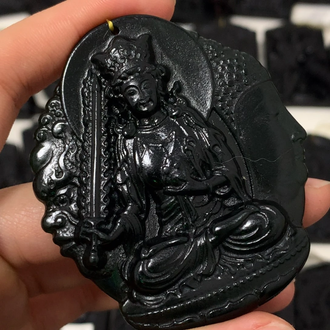 天然缅甸a货钢琴黑挂件