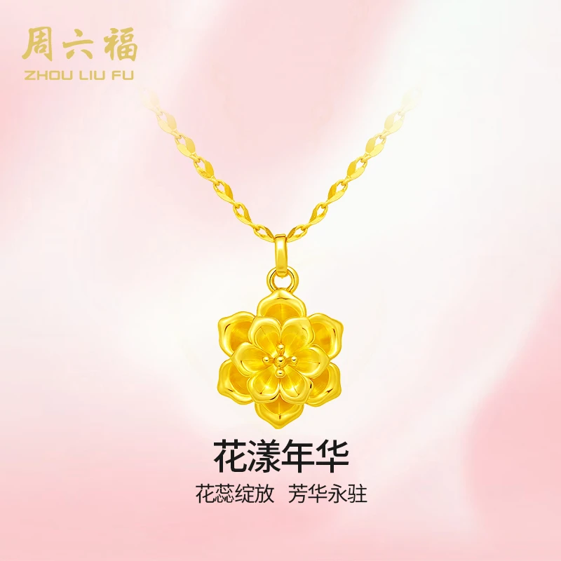坠链均925银 ZHOU LIU FU/周六福 坠链均925银 花漾年华-D0622-主