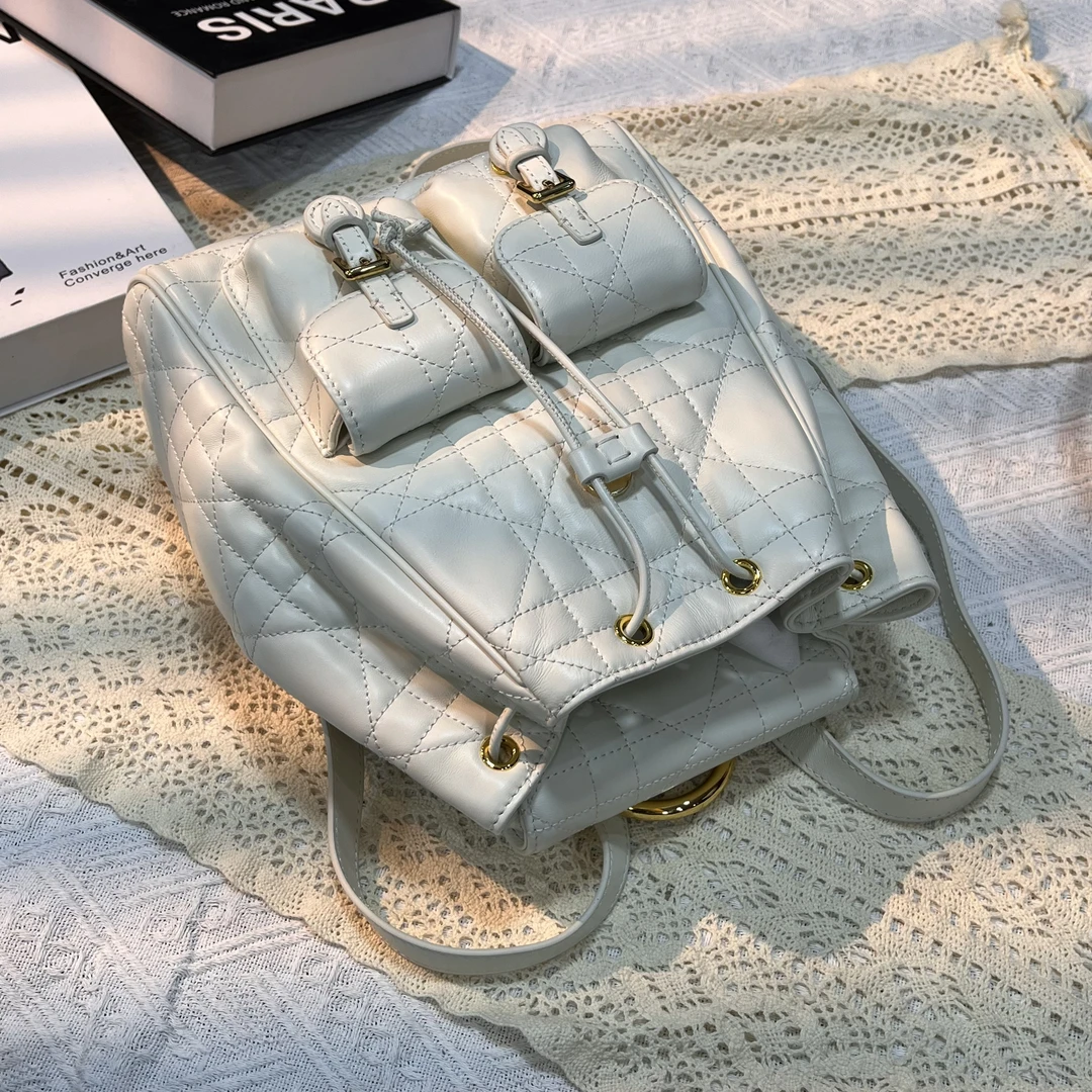 NightRose/夜玫瑰BBL【D家双肩包】羊皮-菱格-双口袋-斜跨女包