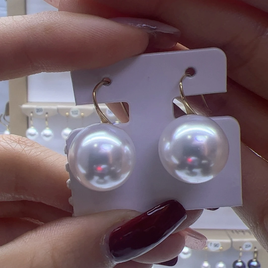 淡水珍珠耳饰18K金镶嵌