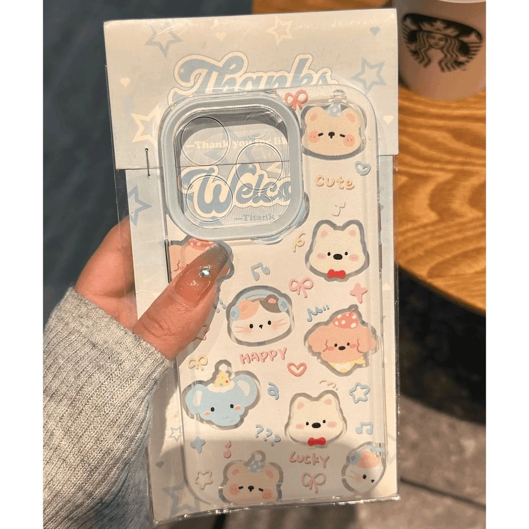 卖萌动物适用iPhone16ProMax手机壳15/14卡通13可爱12软壳17air