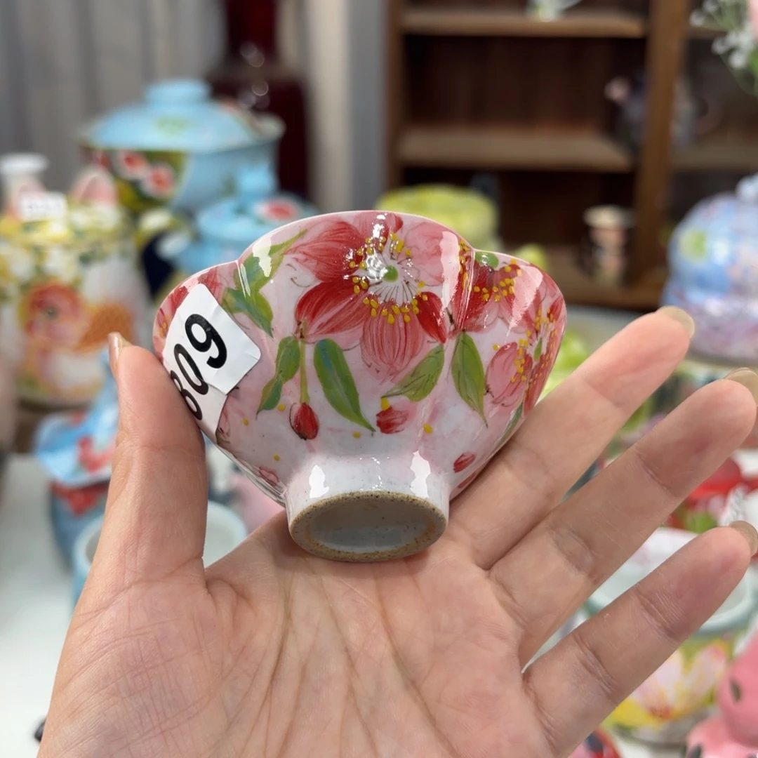 瓷片景德镇手绘高温釉下彩陶瓷茶具