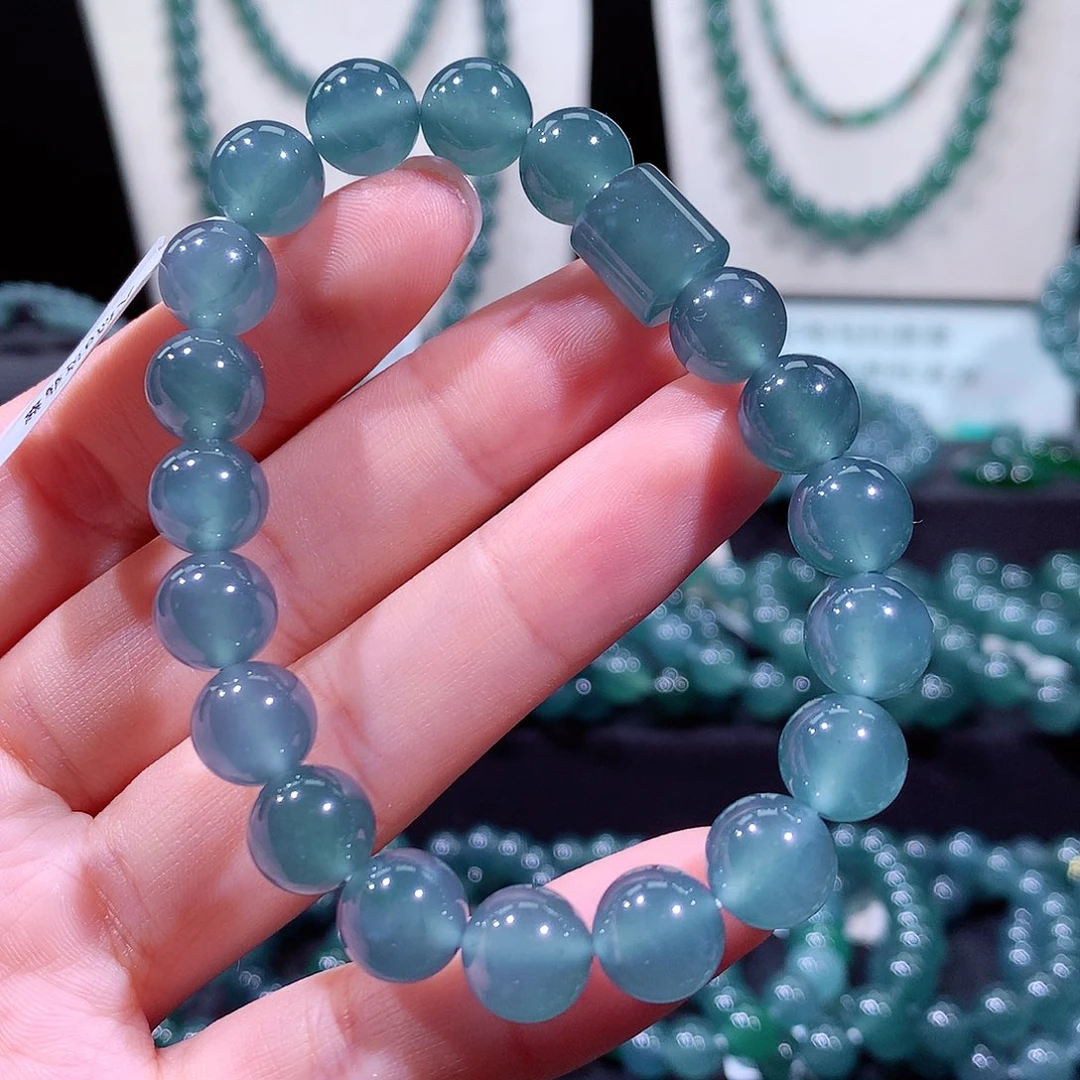 翡翠未镶嵌手链天然a货翡翠手串9.8