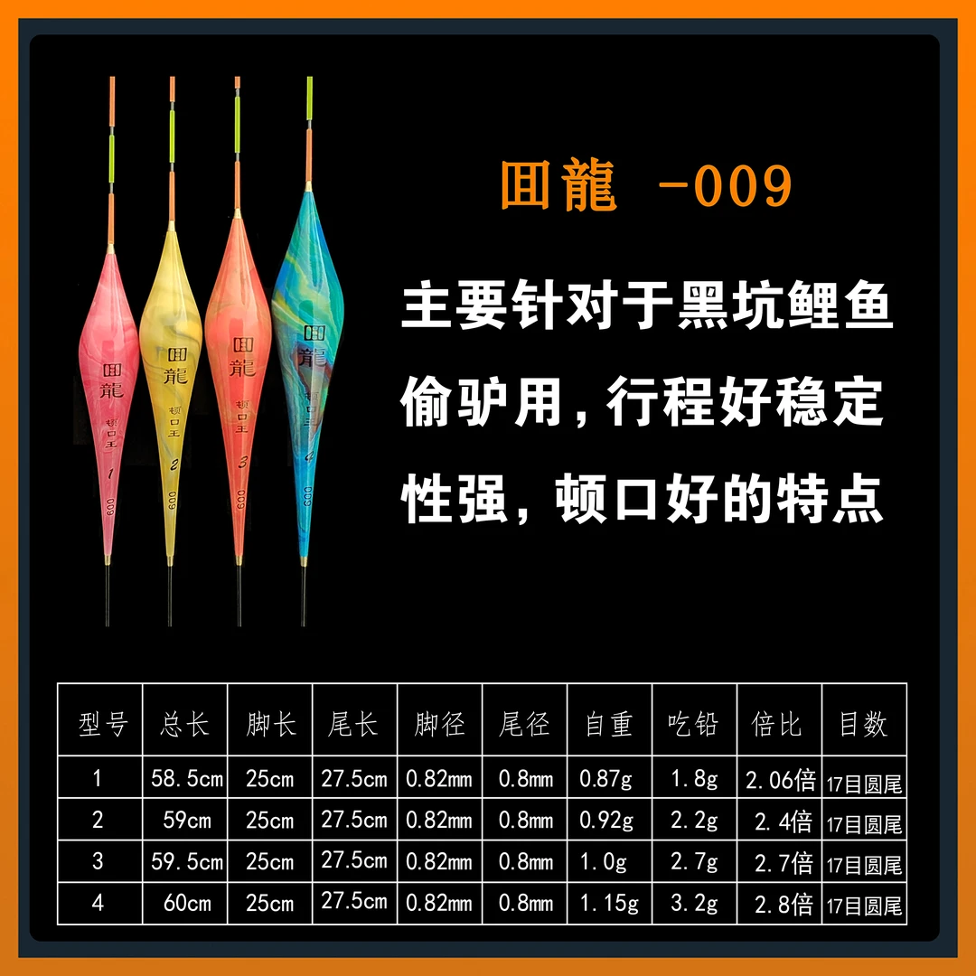 回龍009  黑坑鲤鱼行程浮漂