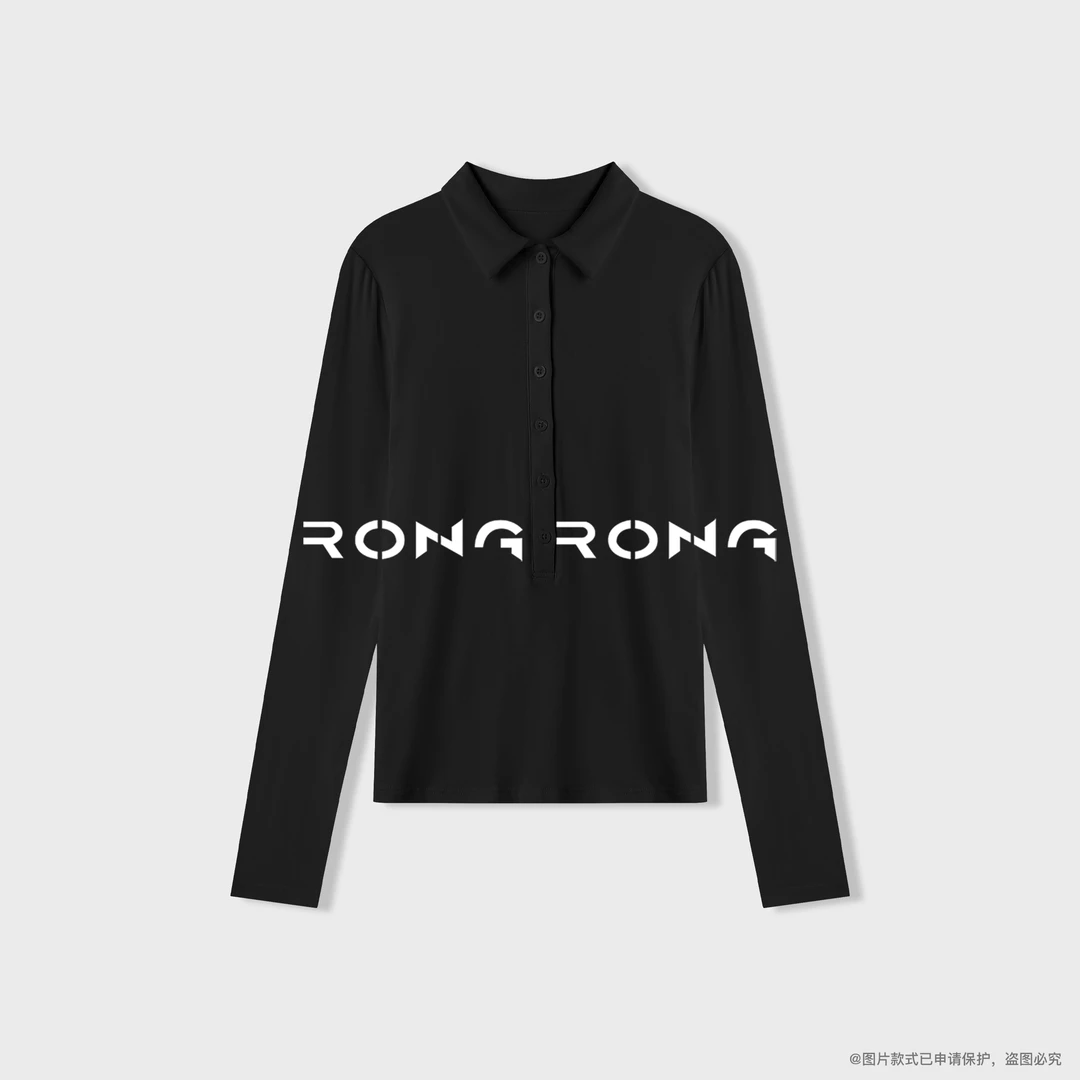 溶溶【灵芝羊绒衫】RONGRONG 山羊绒混纺POLO领简约风打底衫tb5601