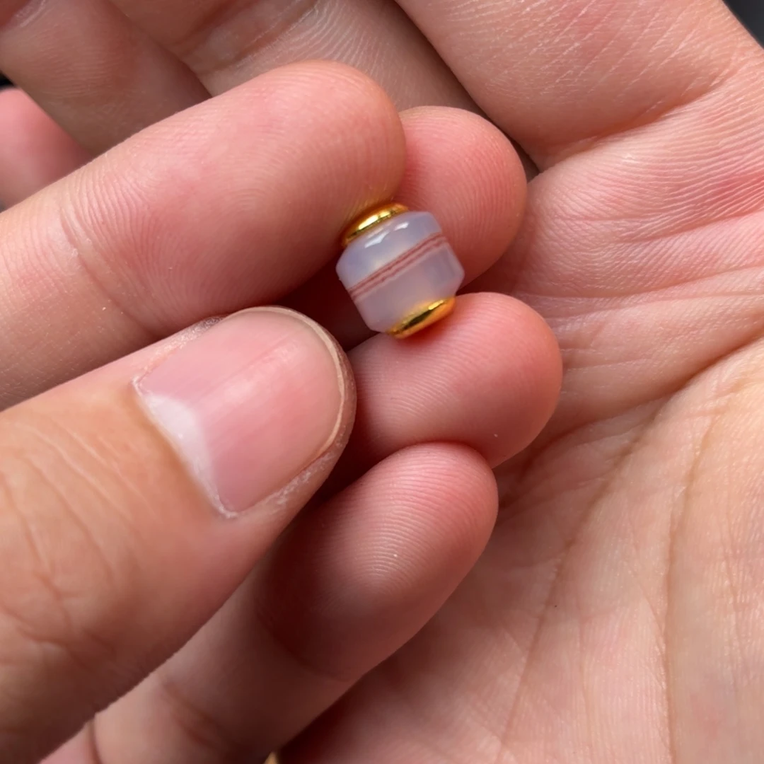 玛瑙/玉髓未镶嵌配饰朱一线8.5mm